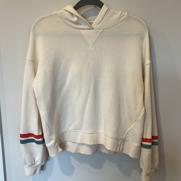 Madewell MWL Airyterry Hoodie Sweatshirt Stripe Sleeve Edition - Picture 3 of 7